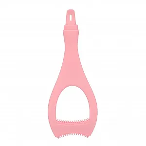 Трафарет для підводки крил багаторазового використання Силіконовий з зубчастою блендою та знімною щіточкою «риб'ячий хвіст» Рожевий synthetic.ua - Фото 1