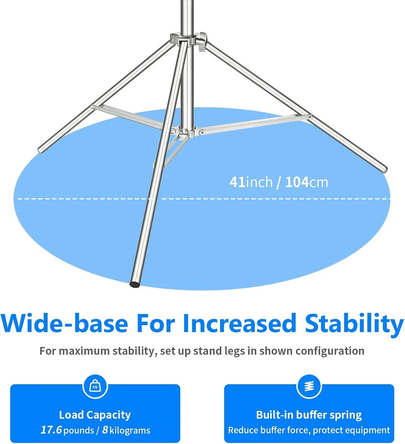 Штатив Neewer з нержавіючої сталі 118 дюймів/3 м Срібний, фото №4 Штатив Neewer з нержавіючої сталі 118 дюймів/3 м Срібний, фото №4