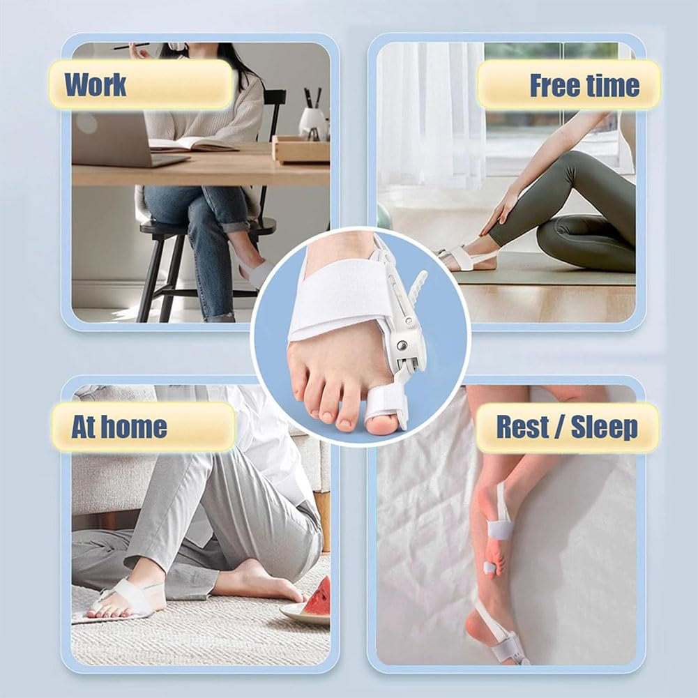 Корректор Hallux Valgus, для косточек на ногах, коррекция внешнего вида пальцев, можно использовать на левой и правой ноге (для ночного использования 1 шт. + для дневного использования 2 шт.), фото №7