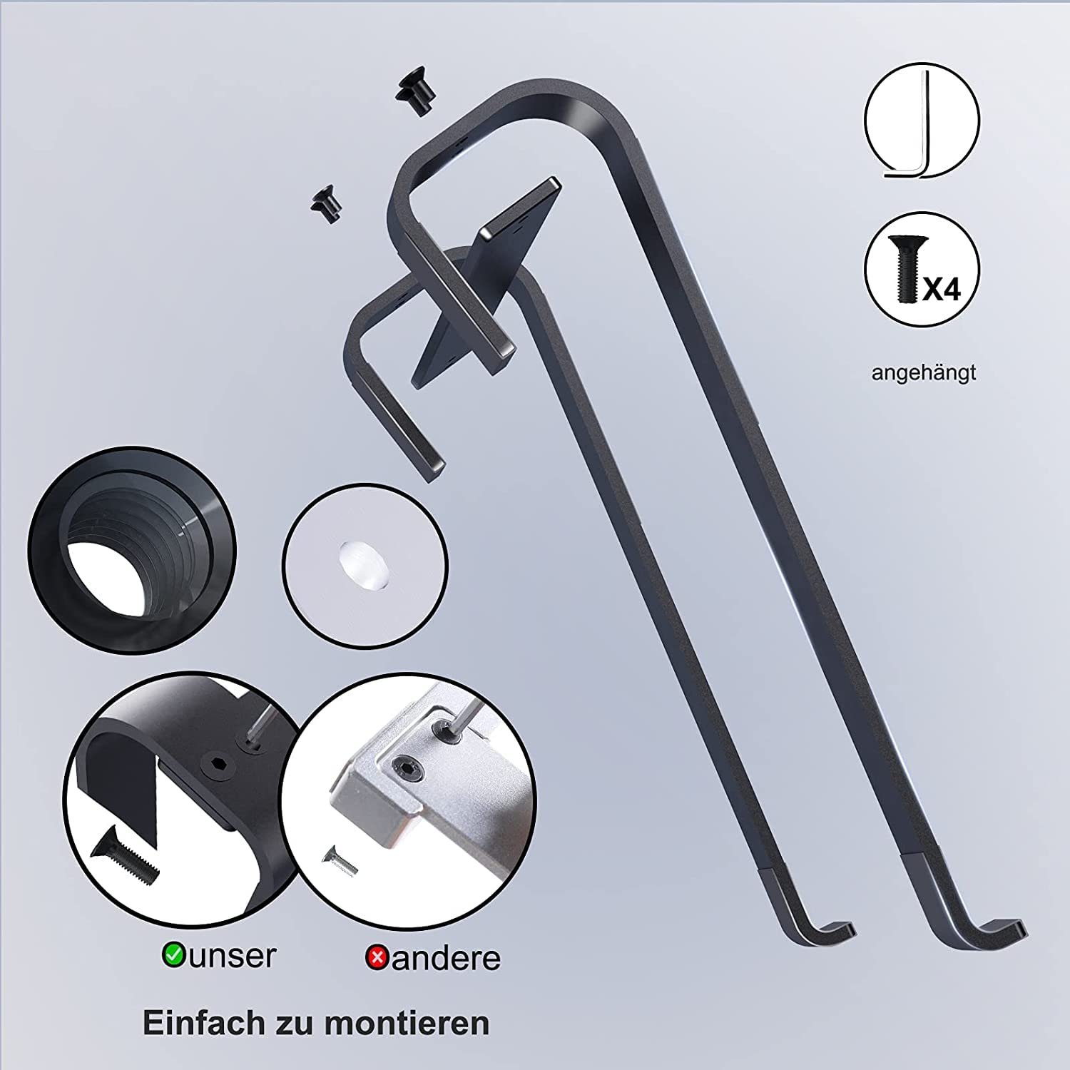 Подставка для ноутбука Soqool, эргономичная, алюминиевая, с вентиляцией, совместима с MacBook Air/Pro, Lenovo, Huawei, Acer, Dell, HP (10-17 дюймов), фото №9