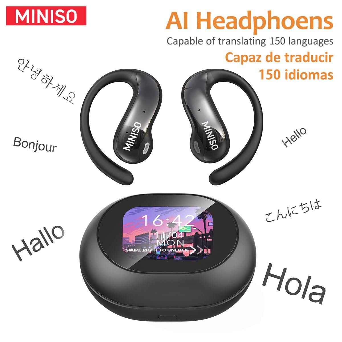Наушники MINISO MS188 AI Переводчик реального времени, фото №2 Наушники MINISO MS188 AI Переводчик реального времени, фото №2