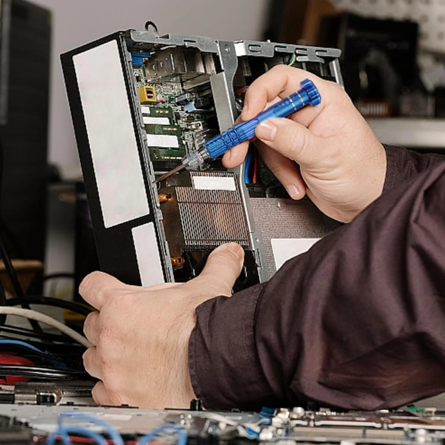 Міні-набір викруток з 5 насадками Синій, фото №3