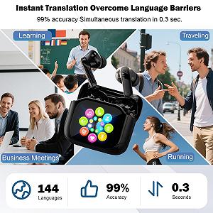 Навушники-перекладач 3-в-1 зі штучним інтелектом для перекладу в реальному часі ціна на synthetic.ua - Фото 1 Навушники-перекладач 3-в-1 зі штучним інтелектом для перекладу в реальному часі synthetic.ua - Фото 1