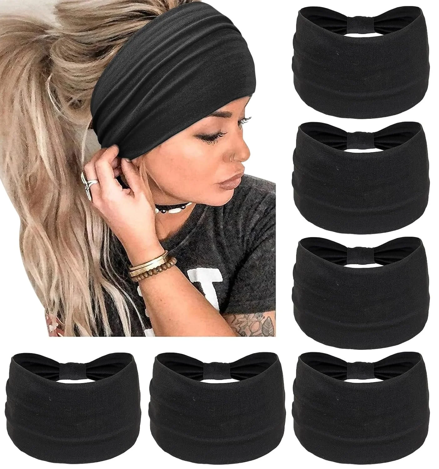 Пов'язка на голову Boho Широка Жіноча Еластична, фото №1