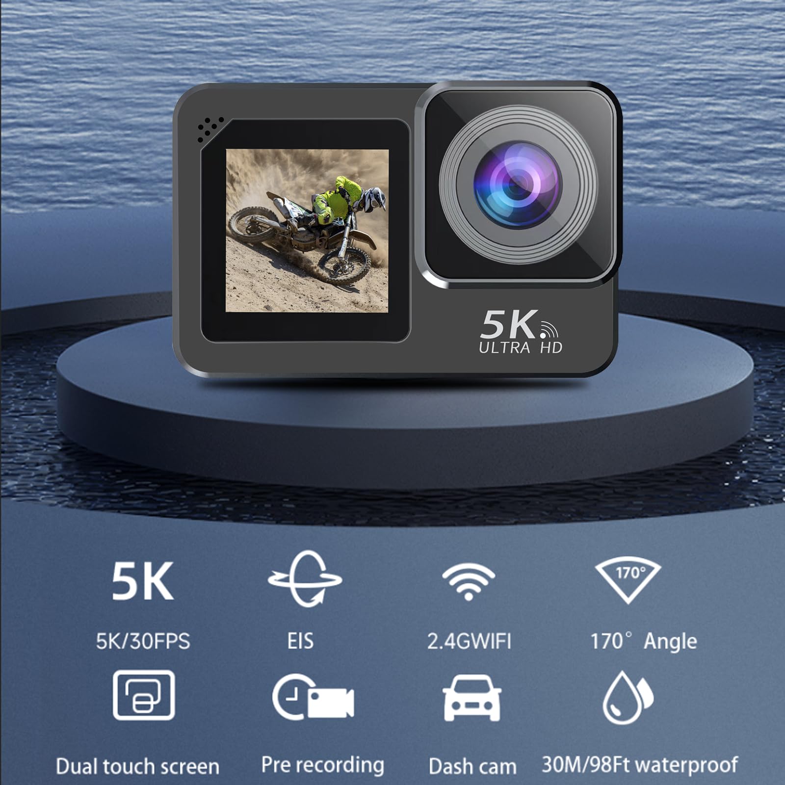 Екшн-камера Nvgfelis Action 5K/30FPS 48MP WiFi 30M Waterproof, фото №2
