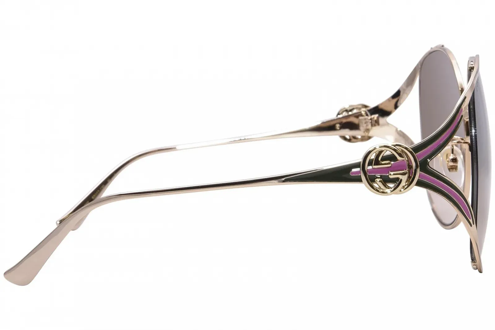 Жіночі сонцезахисні окуляри Gucci, золотий-золотий-коричневий, фото №3