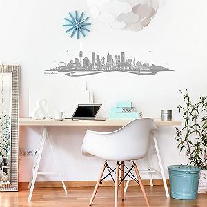 Наклейка на стіну Wandkings Munich Skyline 200 x 52 см Середньо-сіра synthetic.ua - Фото 1