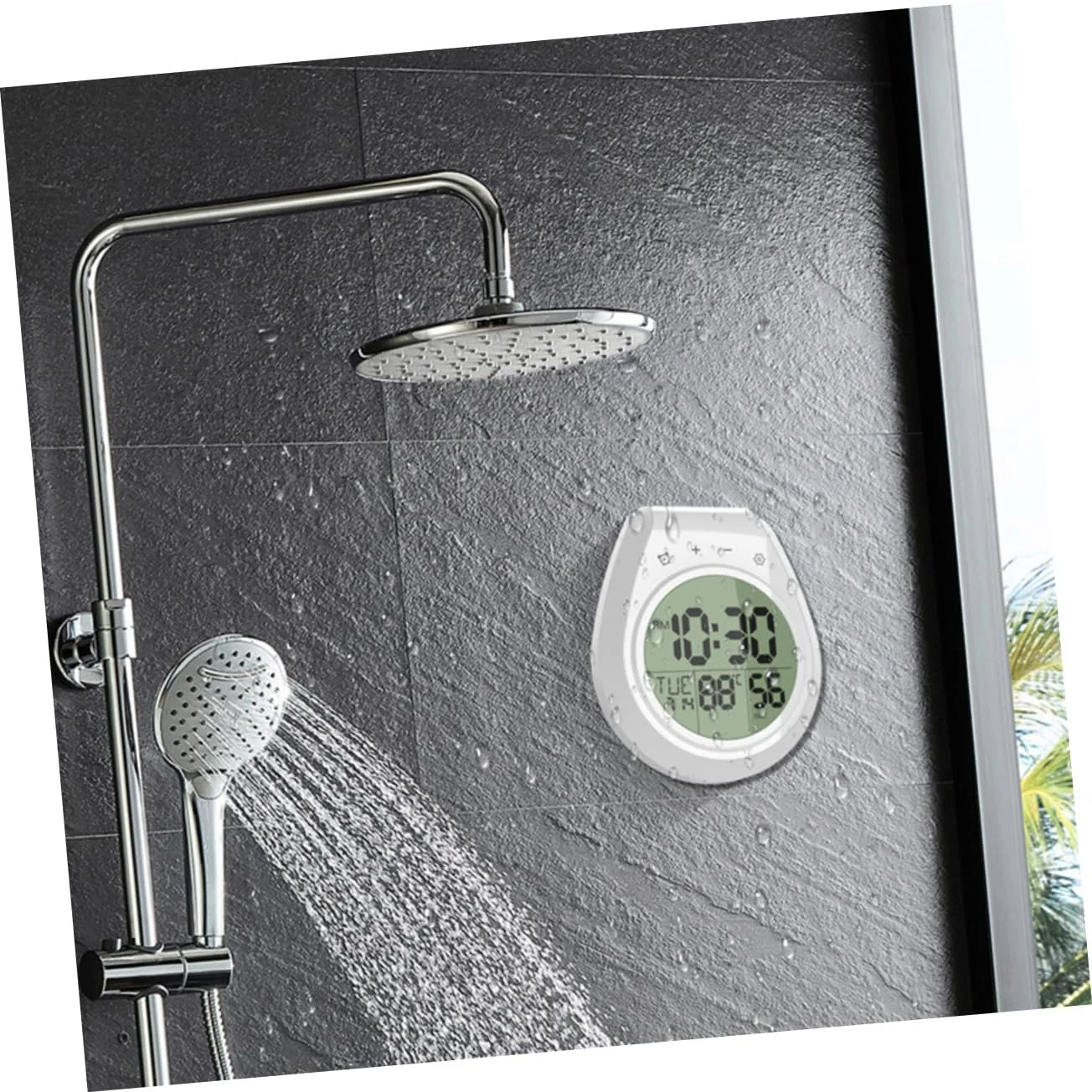 Цифровий настінний годинник FUNOMOCYA з термометром для кухні, підвісний для ванної кімнати, фото №8