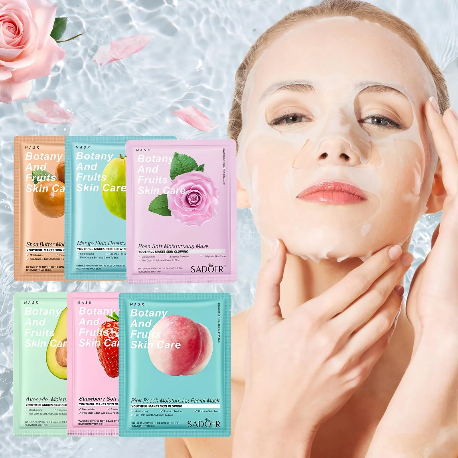 Тканинна маска для обличчя Korean Face Mask Набір тканинних масок для обличчя, фото №7