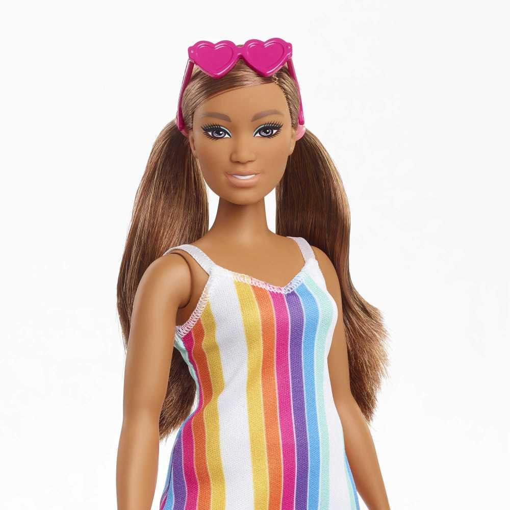 Кукла Barbie GRB38 Loves the Ocean (прибл. 30 см, фигуристая, брюнетка) радужное платье, фото №2