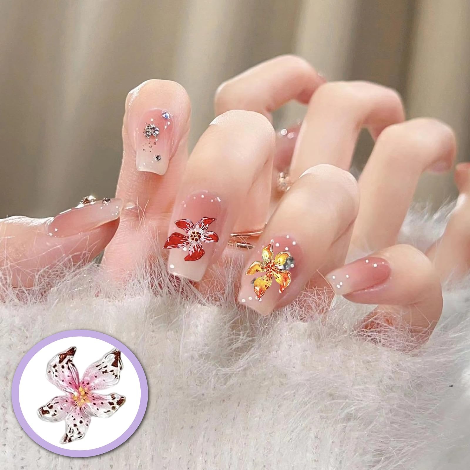 Квіти, каміння та смола, 60 шт, фото №5