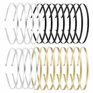 Обруч Металлический 8 x Золотой + 8 x Серебряный + 8 x Черный - Фото 1