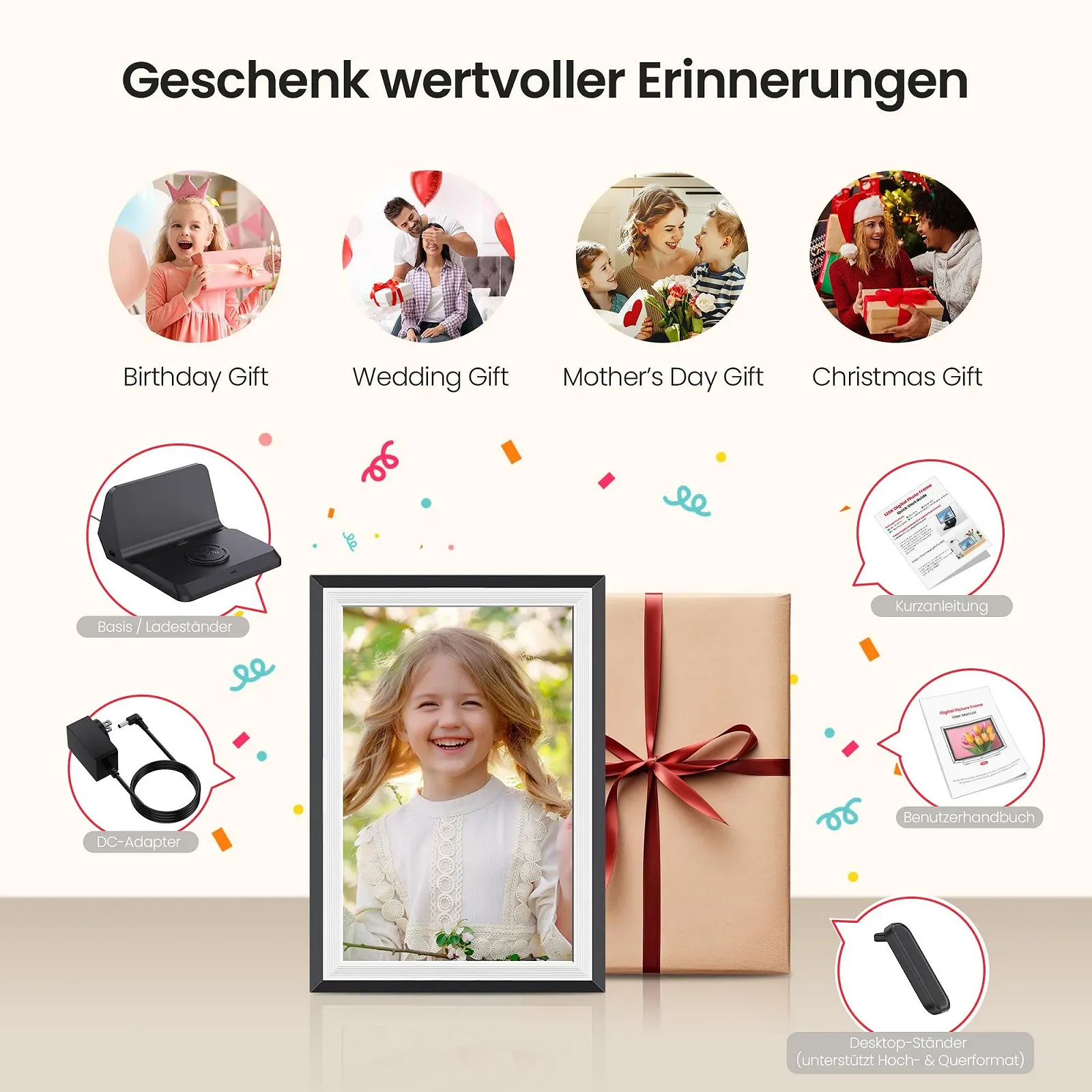 Цифровая фоторамка FRAMEO 10.1 дюйма WiFi 3000 mAh Battery 1280 x 800 IPS Touchscreen 32 GB, фото №5