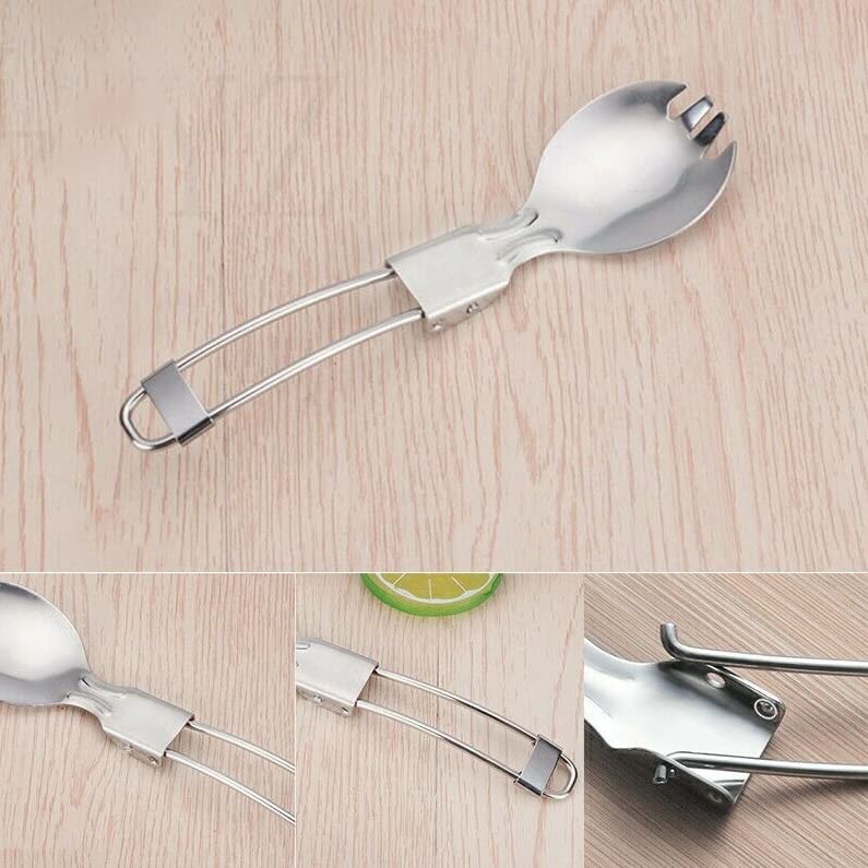 Вилка Stainless Steel Складная Портативная Серебристый, фото №3