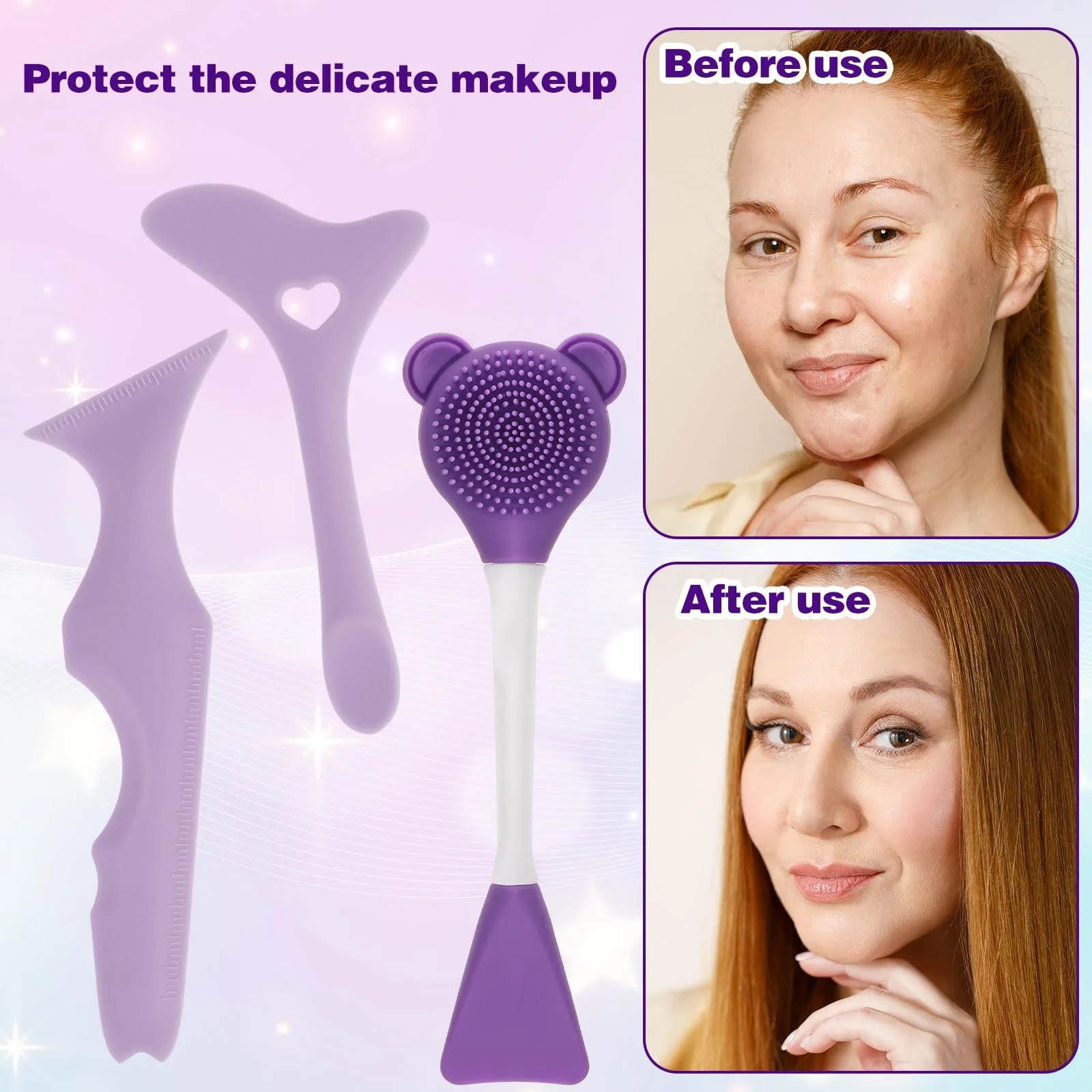 Инструмент для макияжа WLLHYF 3 шт. трафареты для подводки силиконовые, фото №5