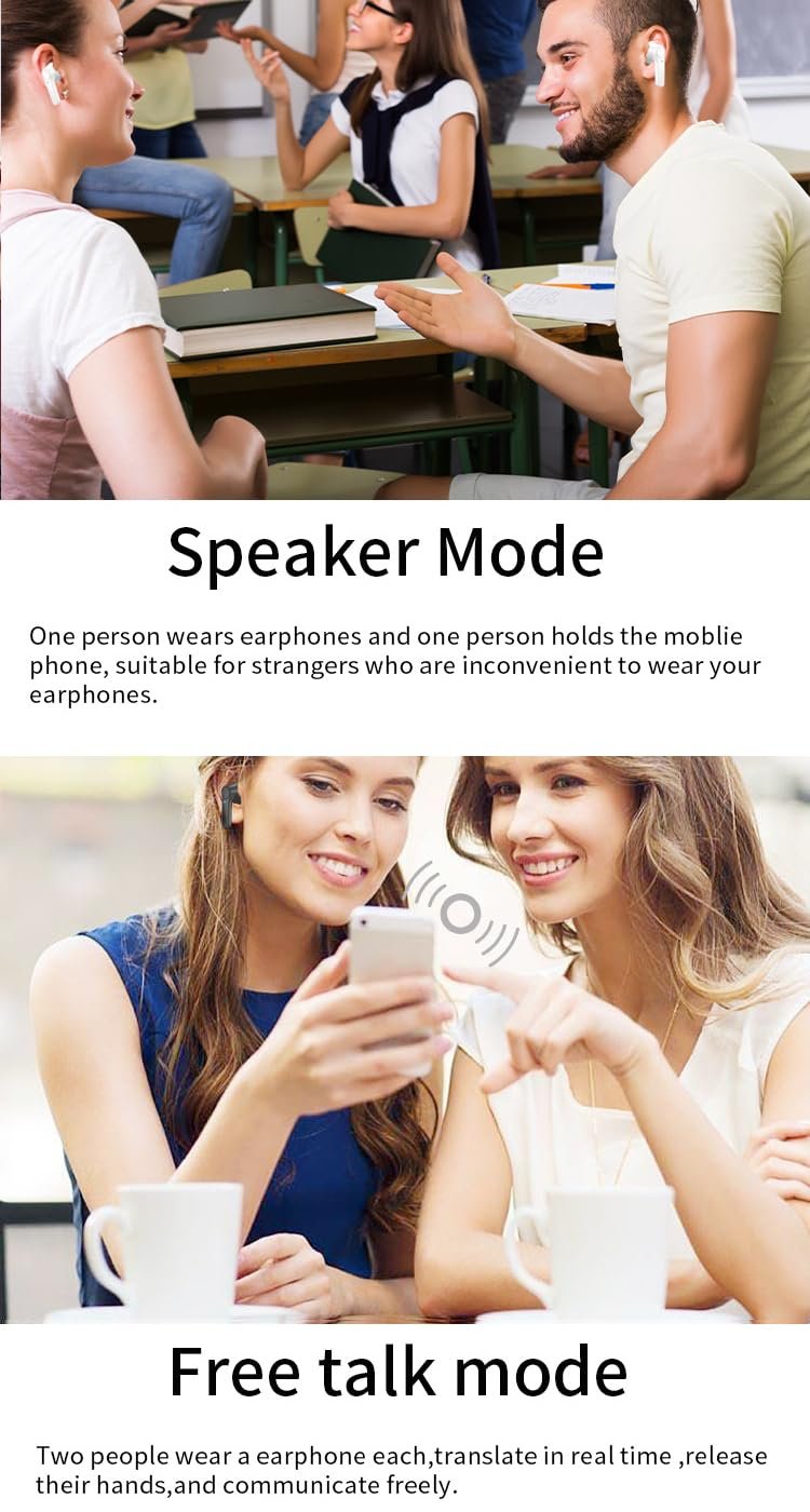 TWS B11, BT5.0 TWS Гарнитура-переводчик с шумоподавлением и цифровым дисплеем, поддержка 74 языков и 70 акцентов, интеллектуальные (Черный), фото №4