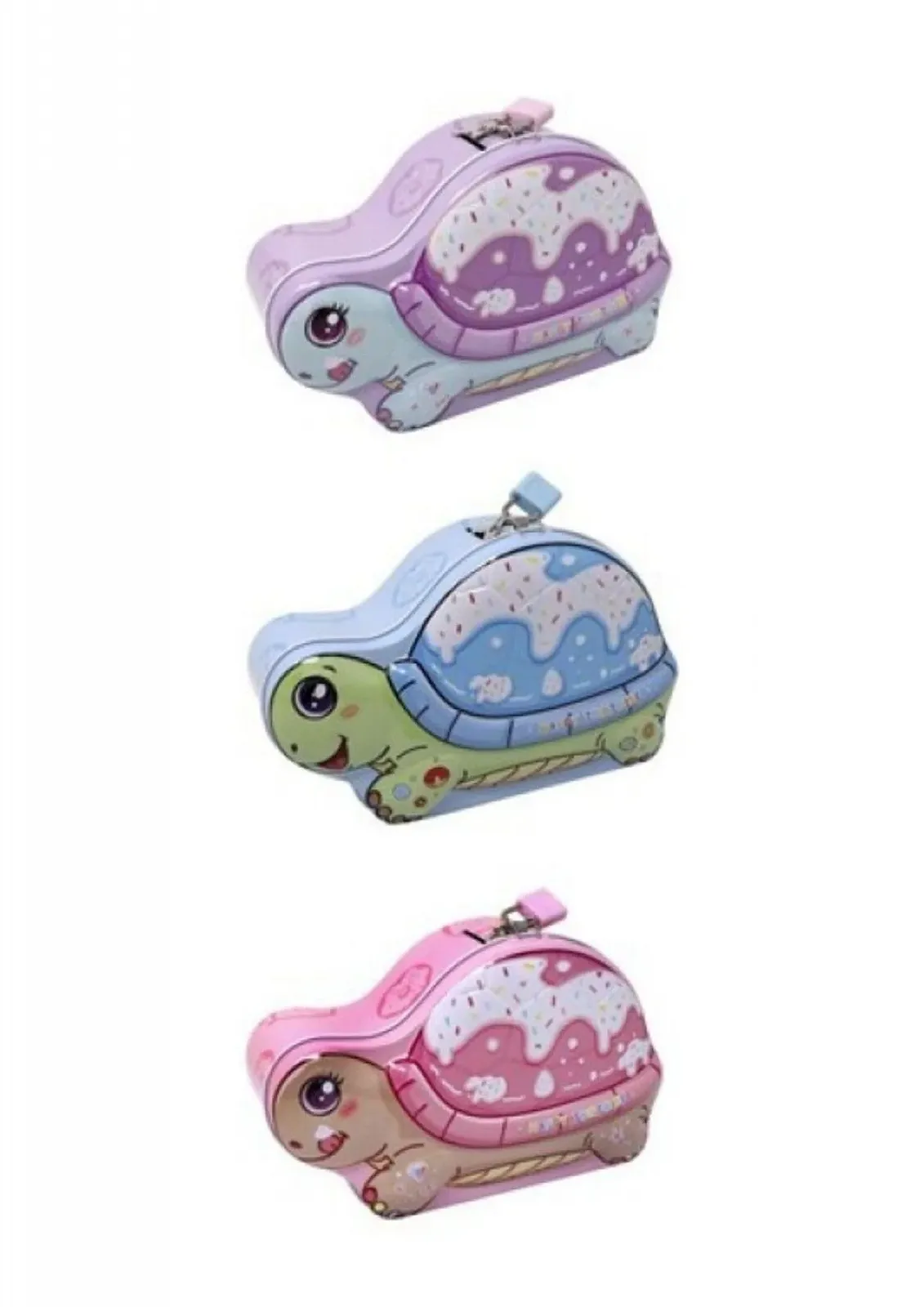 Скарбничка Металева Черепаха з замком Велика Фіолетова, фото №5