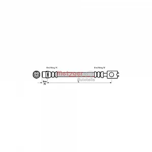 Тормозной шланг METZGER 4110262 AUDI задний мост слева справа - Фото 1