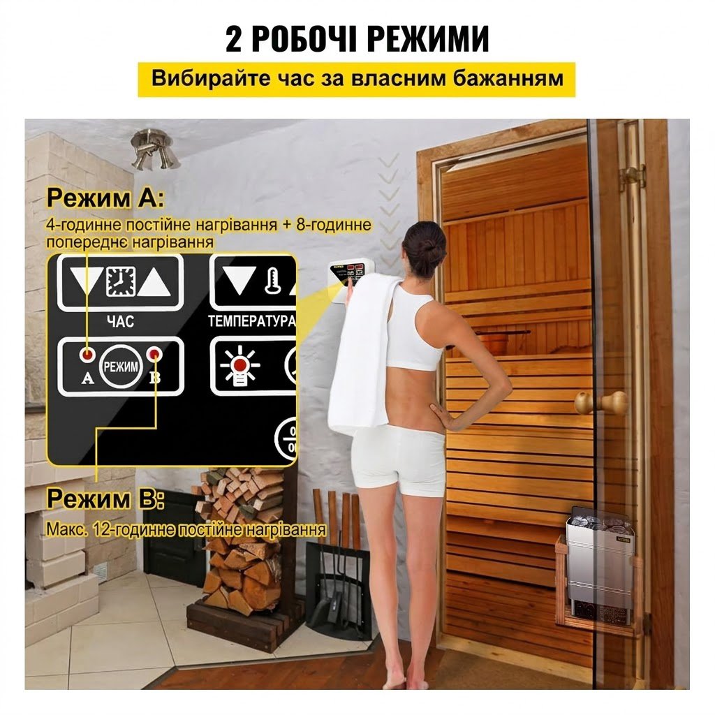 Внешний контроллер для сауны VEVOR FlowerW 3-9kw CON-1 Белый, фото №5