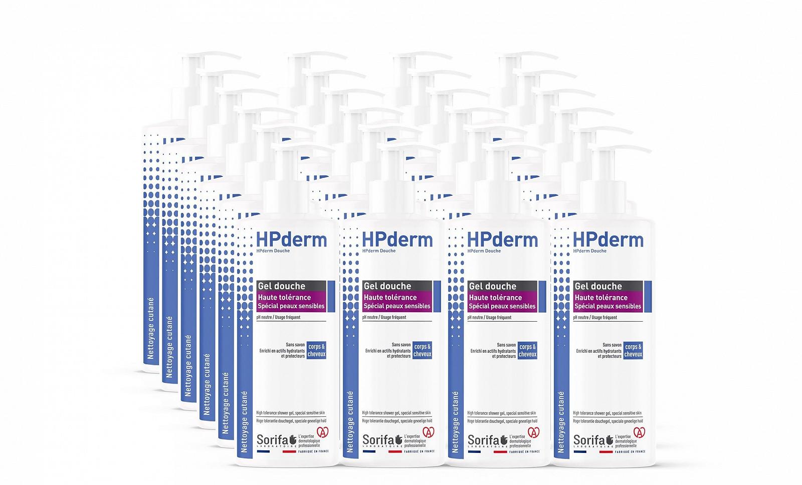 Гель для душу та волосся 2 в 1 HPderm High Colour Power для чутливої шкіри та татуювань, pH-нейтральний, без мила, з дозатором, 500 мл, упаковка 24 шт., фото №1