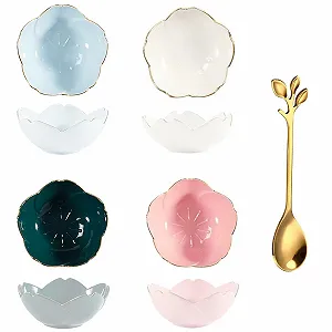 Миска Winlauyet Керамическая Набор Мини-мисок в форме сакуры 4 шт. Различные цвета - Фото 1