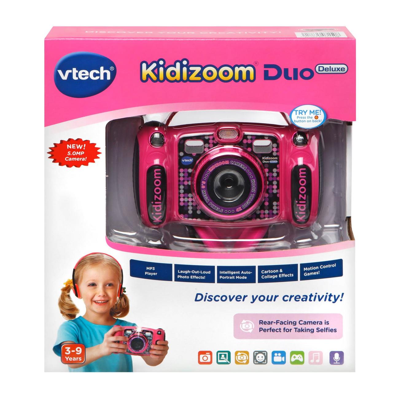 Дитячий фотоапарат Mattel Vtech KidiZoom Camera Duo 5.0 Deluxe Digital Pink з відеозаписом, фото №1 Дитячий фотоапарат Mattel Vtech KidiZoom Camera Duo 5.0 Deluxe Digital Pink з відеозаписом, фото №1