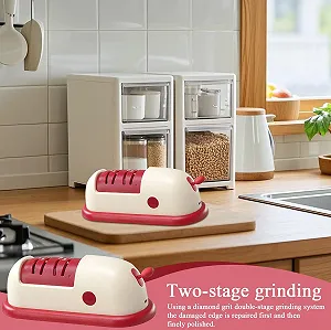 Точилка для ножів та ножиць акумуляторна професійна з вакуумною присоскою для нержавіючої сталі та кераміки synthetic.ua - Фото 1