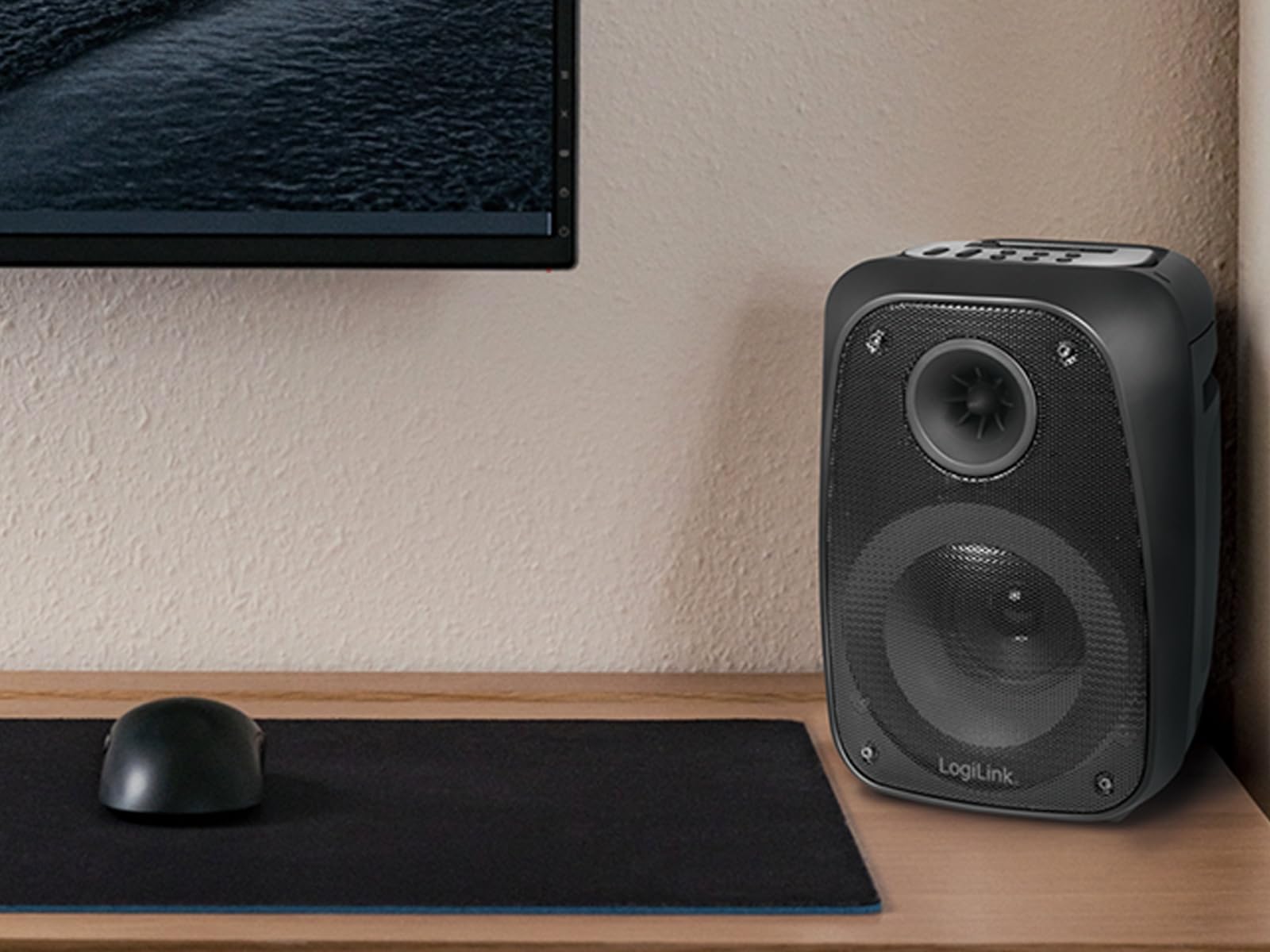 Портативная колонка LogiLink SP0058 Mobile Bluetooth Speaker с подсветкой + FM радио, TWS, 10 Вт, черный, фото №6