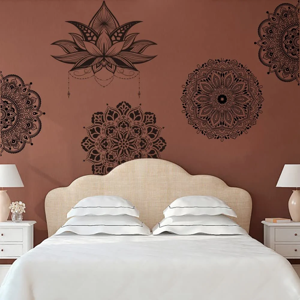 Наклейка на стіну Runtoo Mandala Великий Лотос Чорний, фото №3