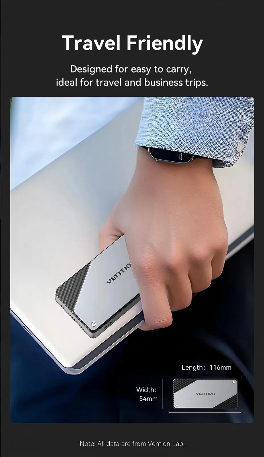 Внешний карман Vention KPZ 40Gbps M.2 NVMe SSD to USB4, Thunderbolt 4 Grey, фото №13 Внешний карман Vention KPZ 40Gbps M.2 NVMe SSD to USB4, Thunderbolt 4 Grey, фото №13