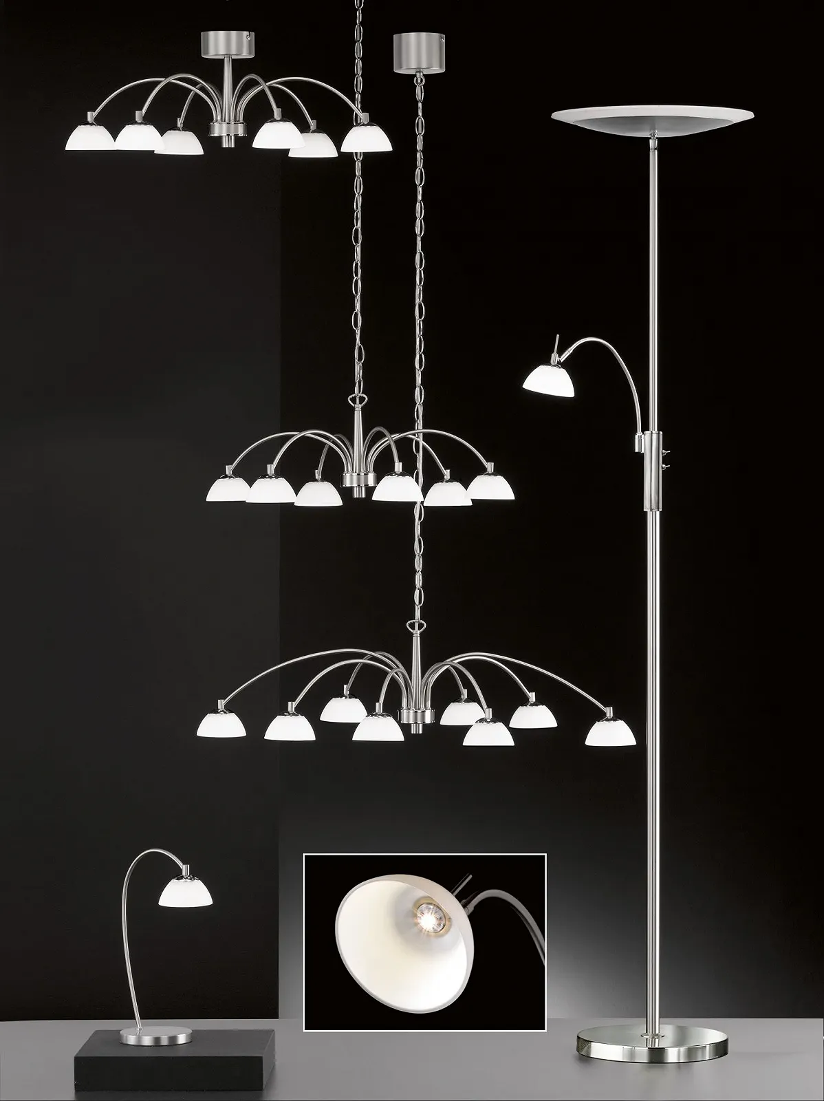 Настільна лампа Honsel Leuchten Julie 96941 Матовий нікель/хром, фото №4