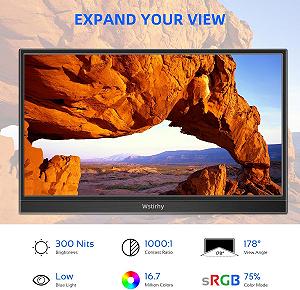 Монітор портативний 14" Wstirhy HD140 Full HD IPS 60 Гц synthetic.ua - Фото 1