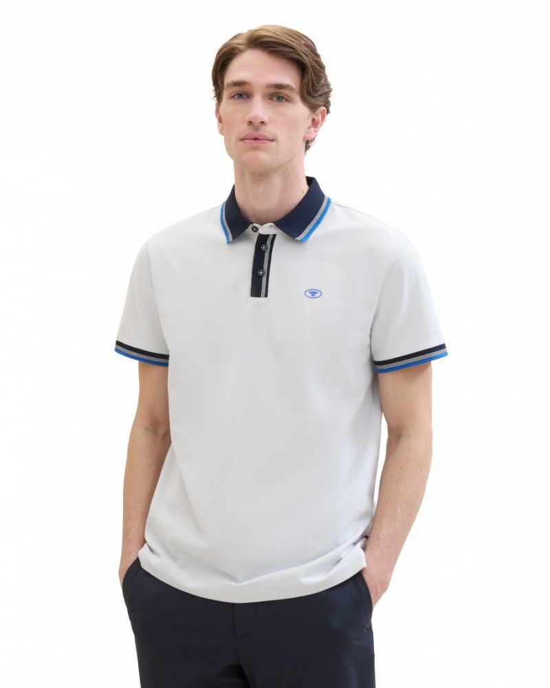 Поло POLO WITH DETAILED COLLAR 1040822ХХ27054 Tom Tailor Білий 2XL, фото №1