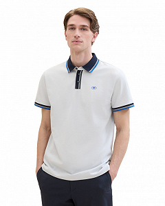 Поло POLO WITH DETAILED COLLAR 1040822ХХ27054 Tom Tailor Білий XL - Фото 1