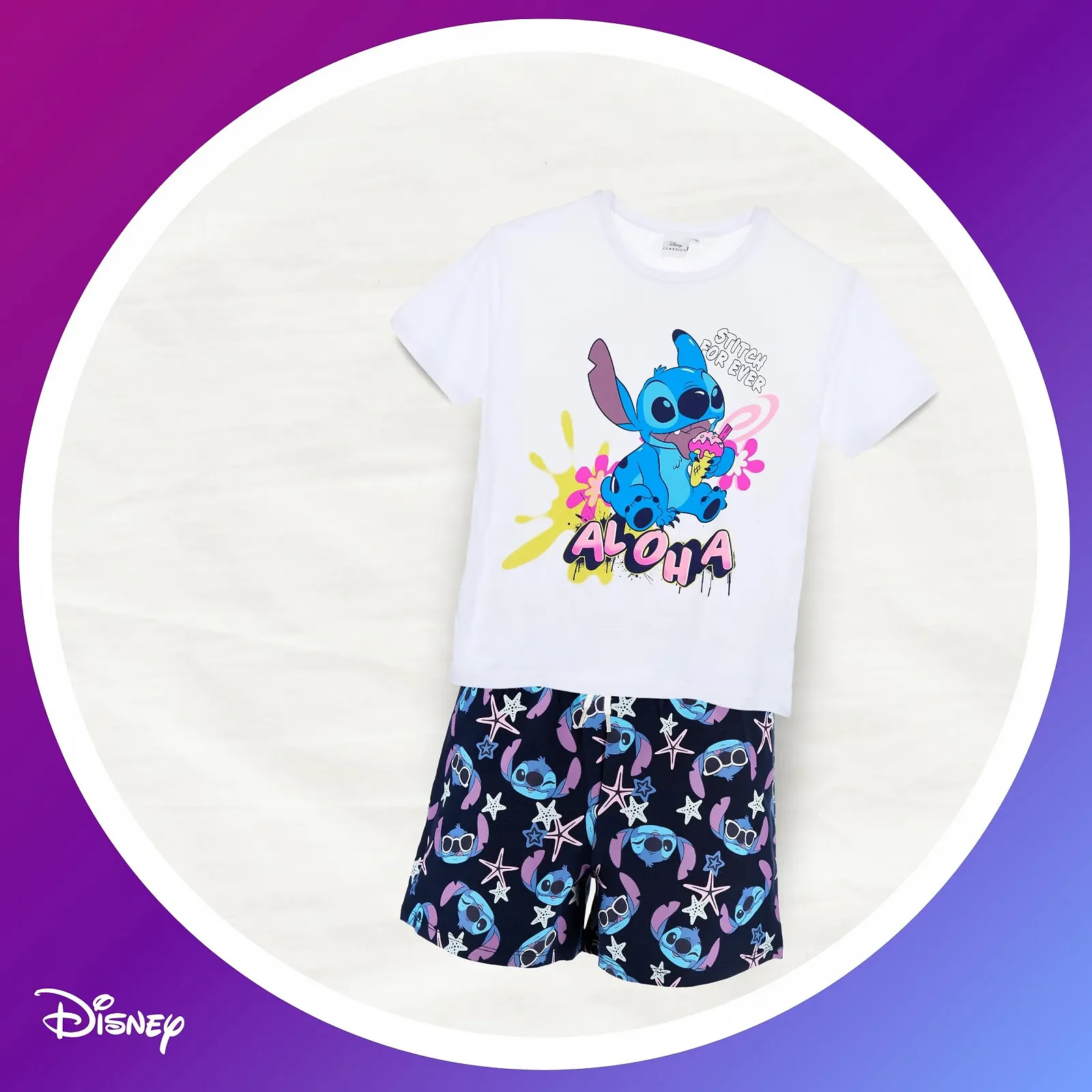 Піжама Disney Stitch Комплект з 2 предметів: футболка та шорти, фото №4 Піжама Disney Stitch Комплект з 2 предметів: футболка та шорти, фото №4