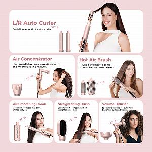 Стайлер для волосся MogaWave Pro Air Styler 8 в 1 1400 W 110,000 RPM з дифузором та плойкою synthetic.ua - Фото 1