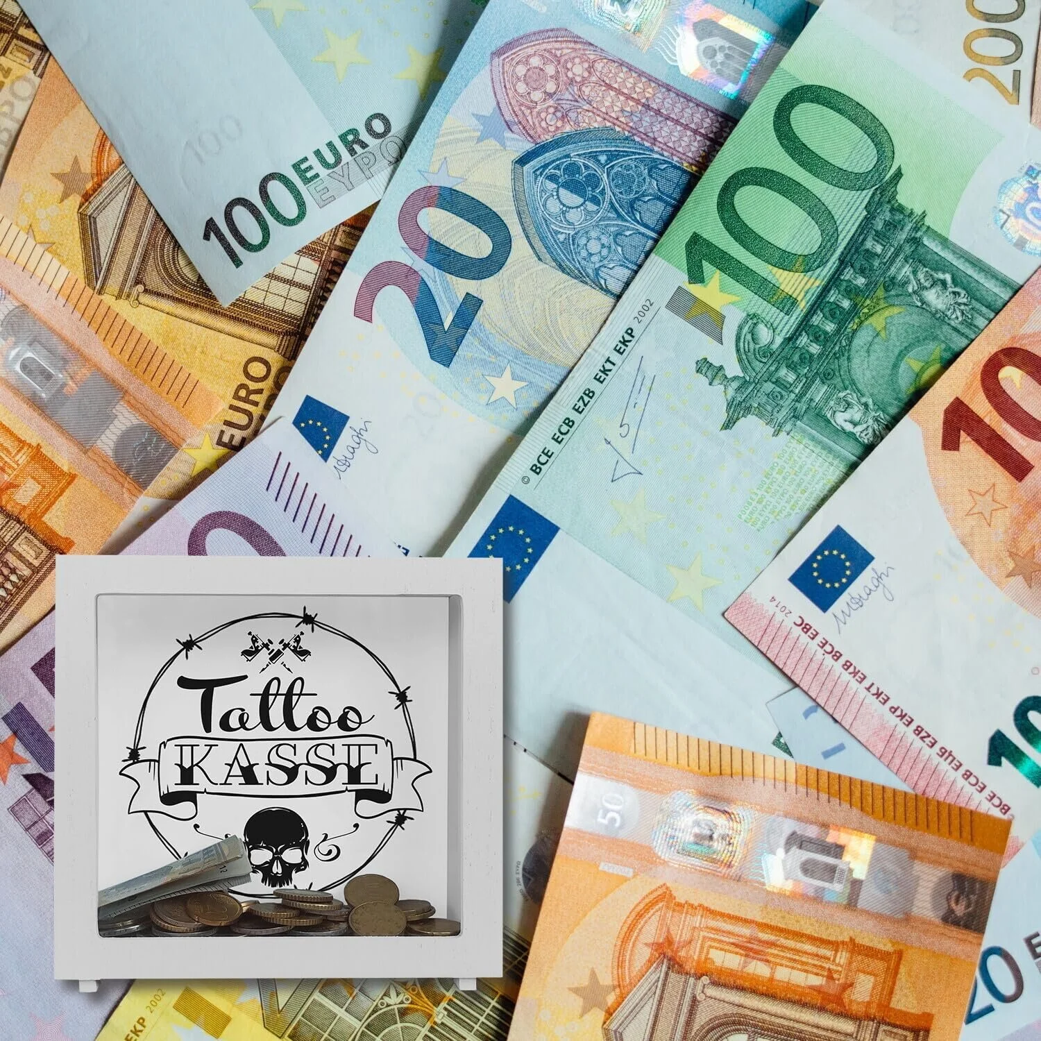 Скарбничка для грошей Tattoo Cash Тату-мотиви Дерев'яна рамка, фото №5