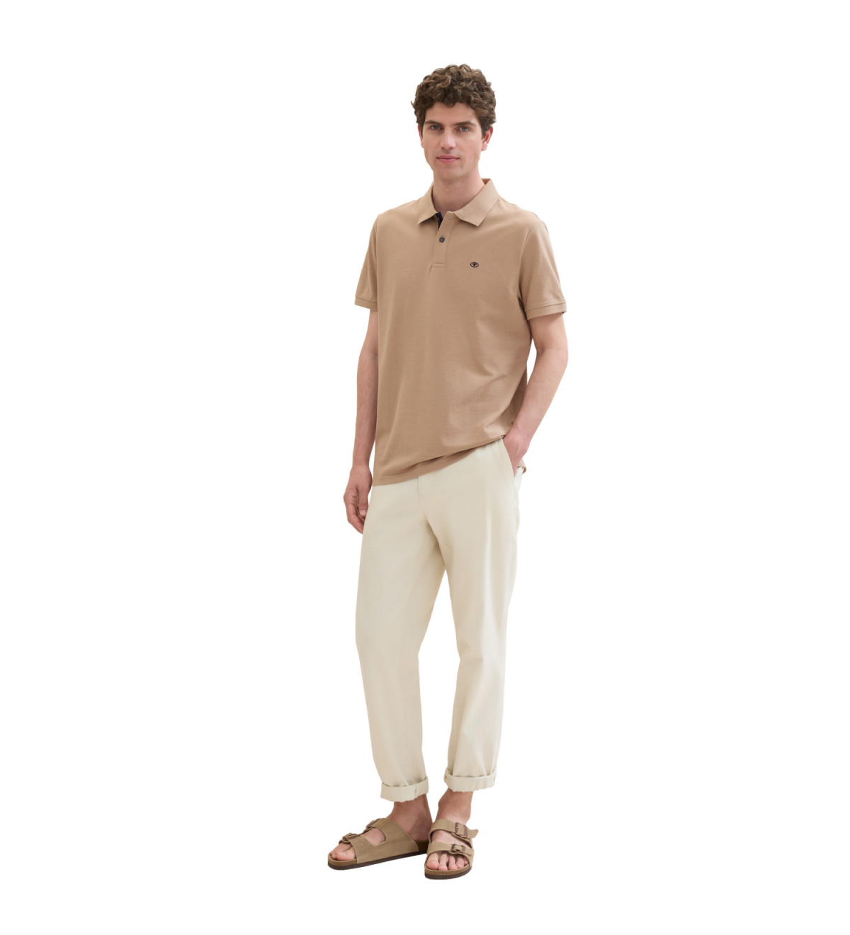 Поло Basic Polo 1031006ХХ31089 Tom Tailor Світло-коричневий S, фото №4