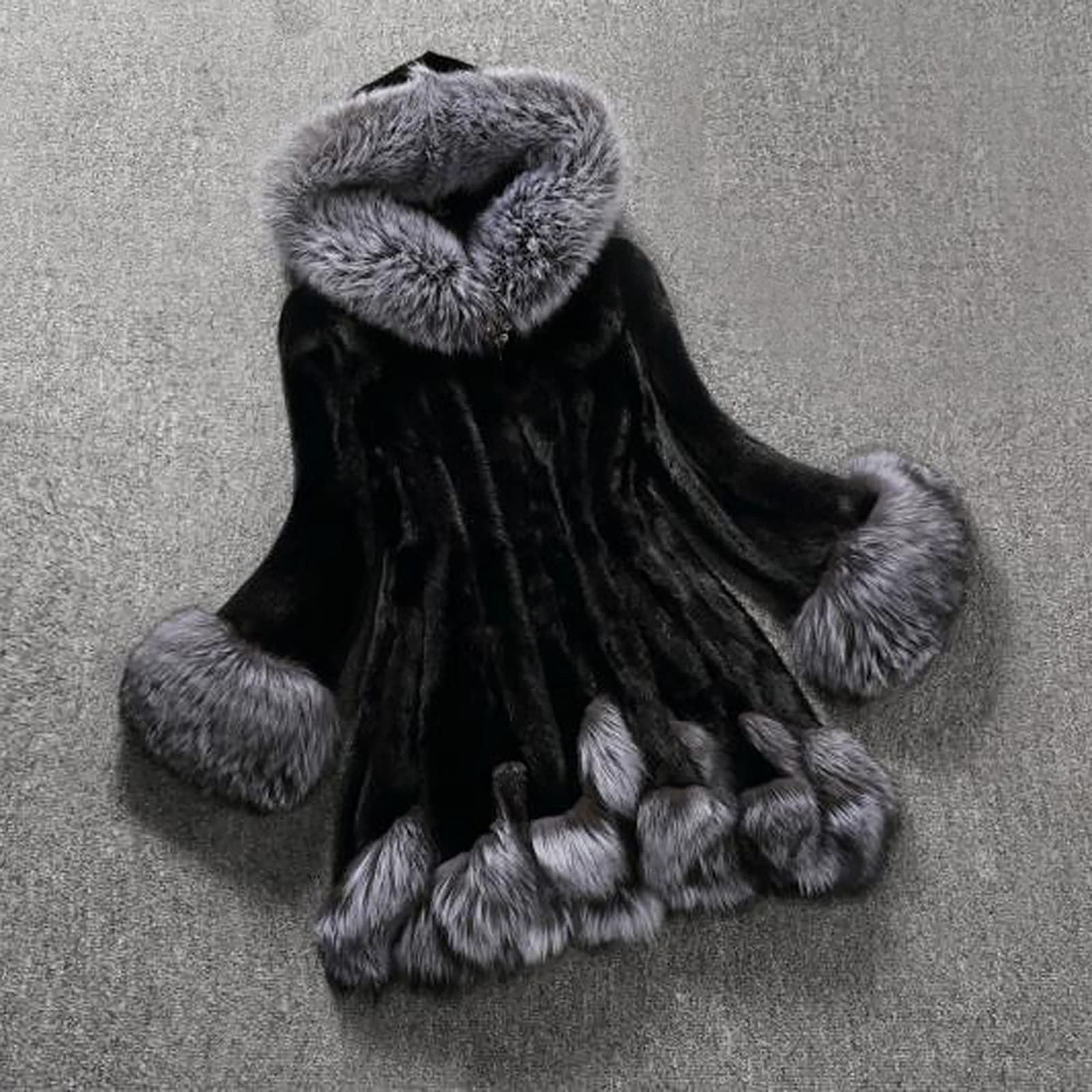 Женская куртка из искусственного меха с капюшоном, теплая зимняя, фото №3