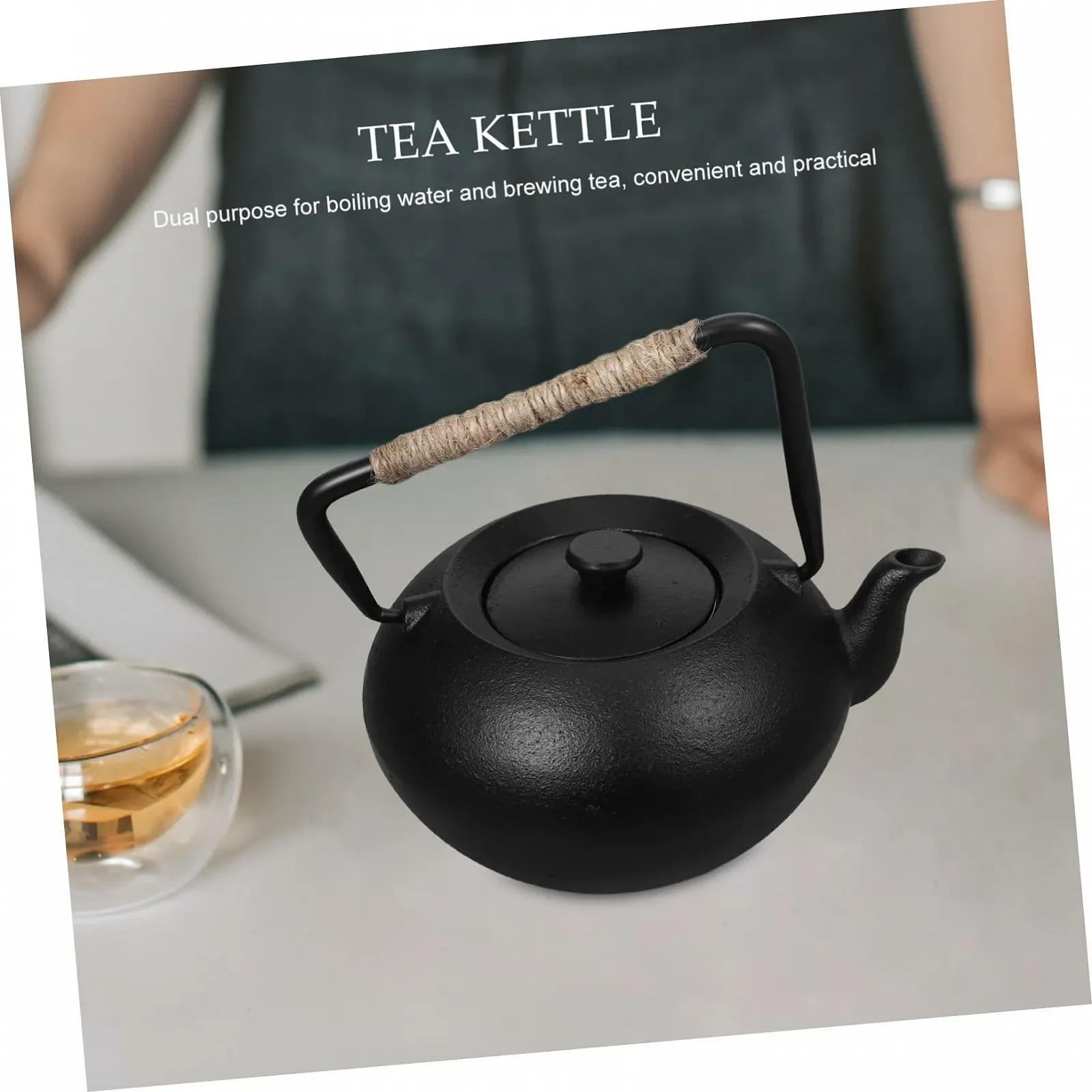 Чайник-заварник FUNNETOYU Чавунний з ситечком і ручкою Термостійкий, фото №8