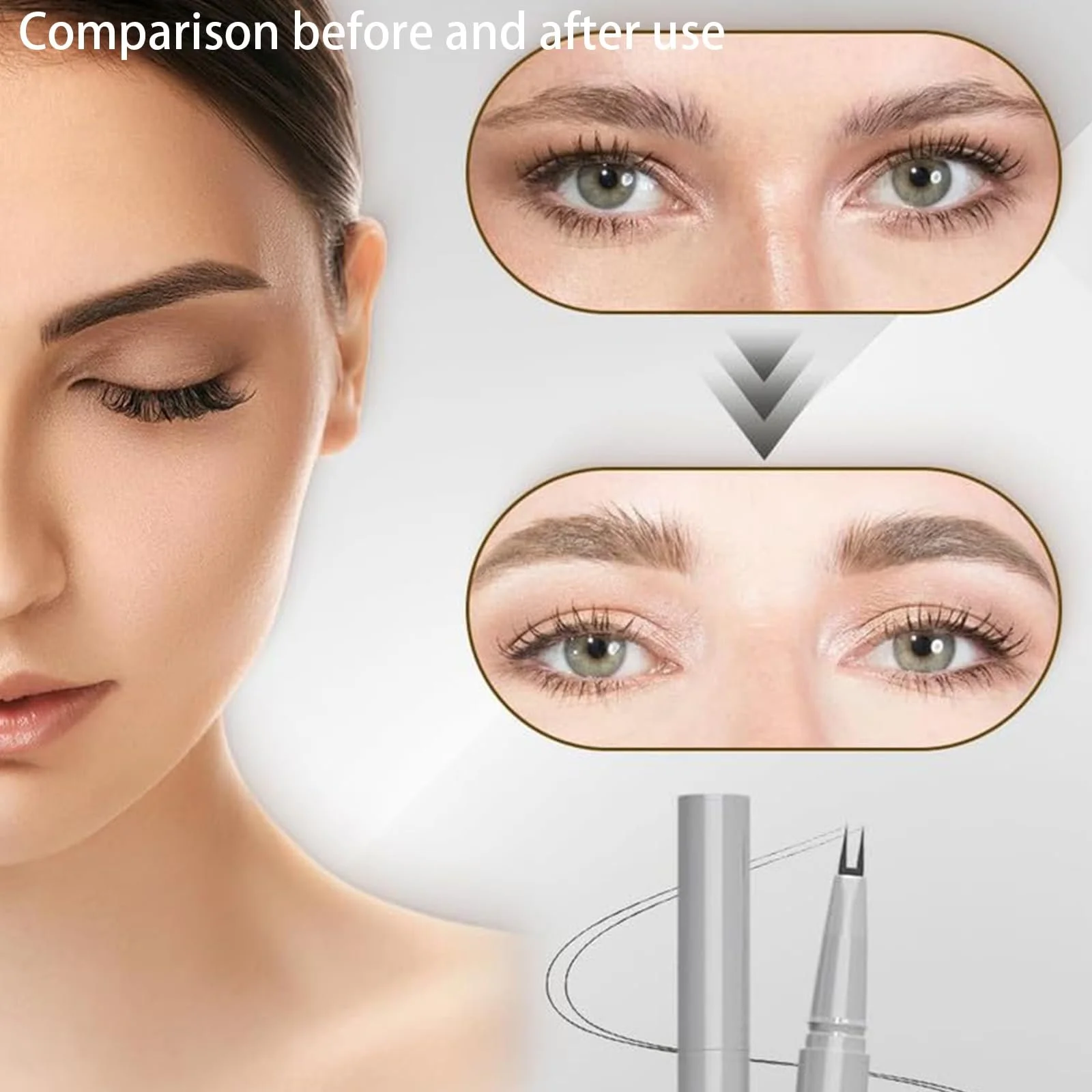 Підводка для вій ZANWANXIN Подвійний кінчик Сіро-чорний, фото №6