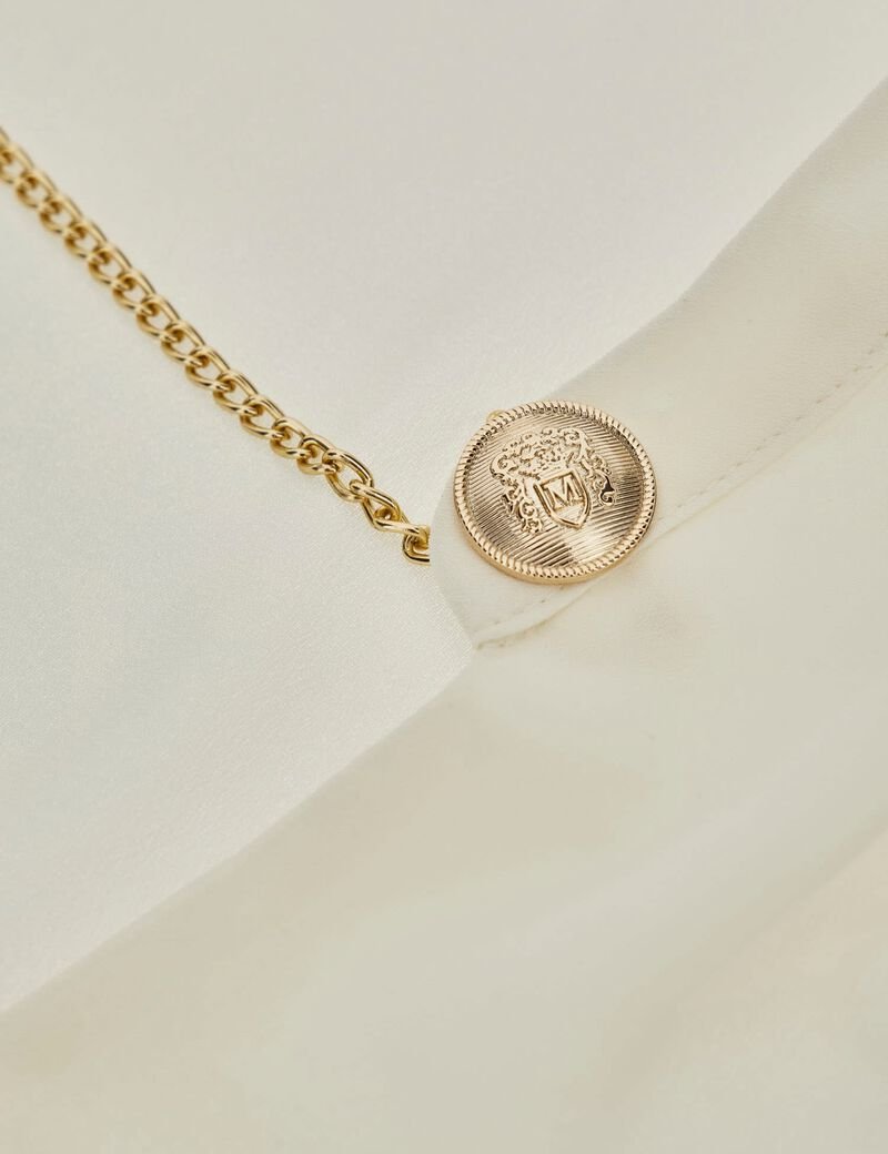 Жіноча блуза Marciano by Guess - Chain Collar Blouse (4RGH009998Z) Біла - 42, фото №6