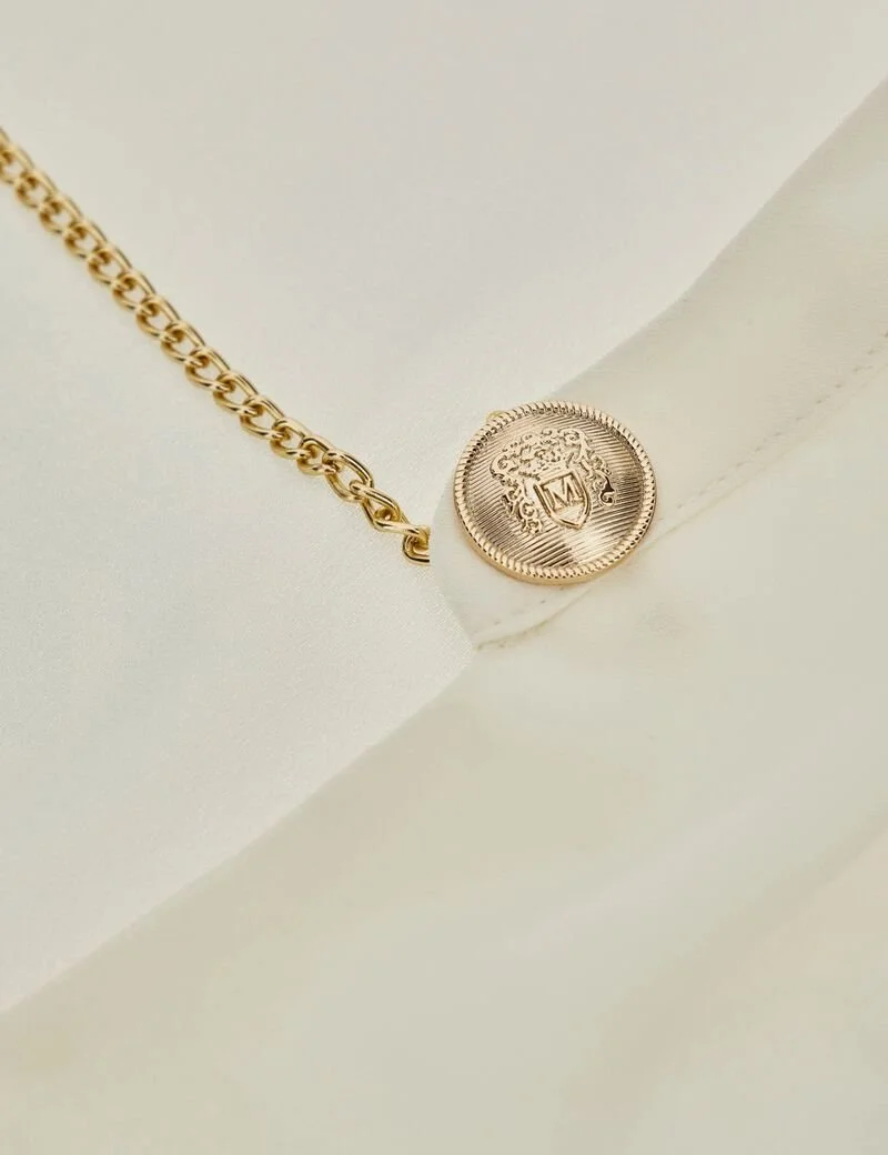 Женская блузка Marciano by Guess - Chain Collar Blouse (4RGH009998Z) Белая - 42, фото №6