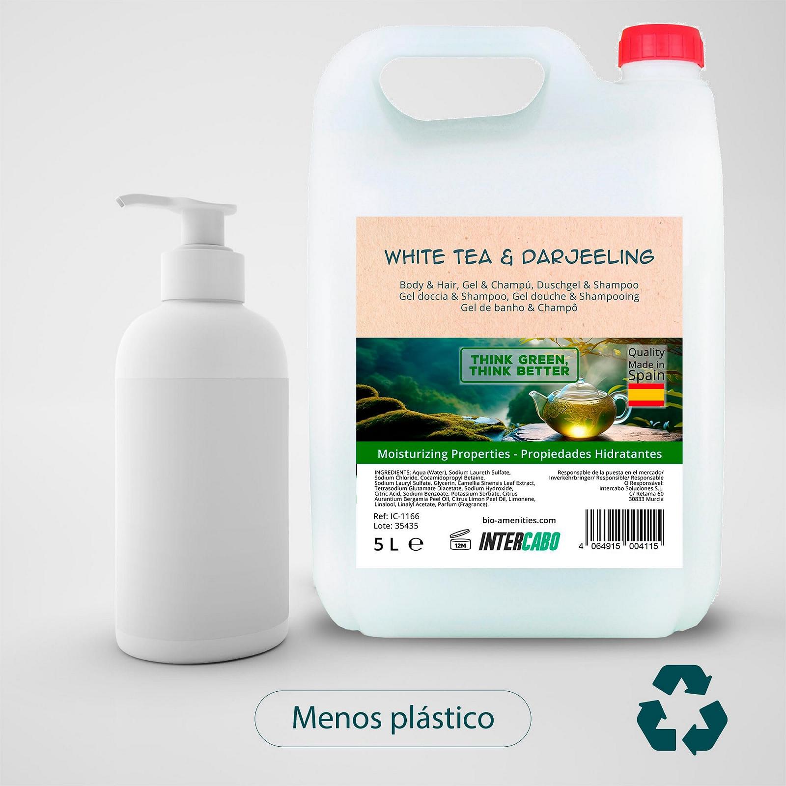 Гель для душу та шампунь 2-в-1 Intercabo White Tea & Darjeeling 2 x 5 л (10 л), фото №5