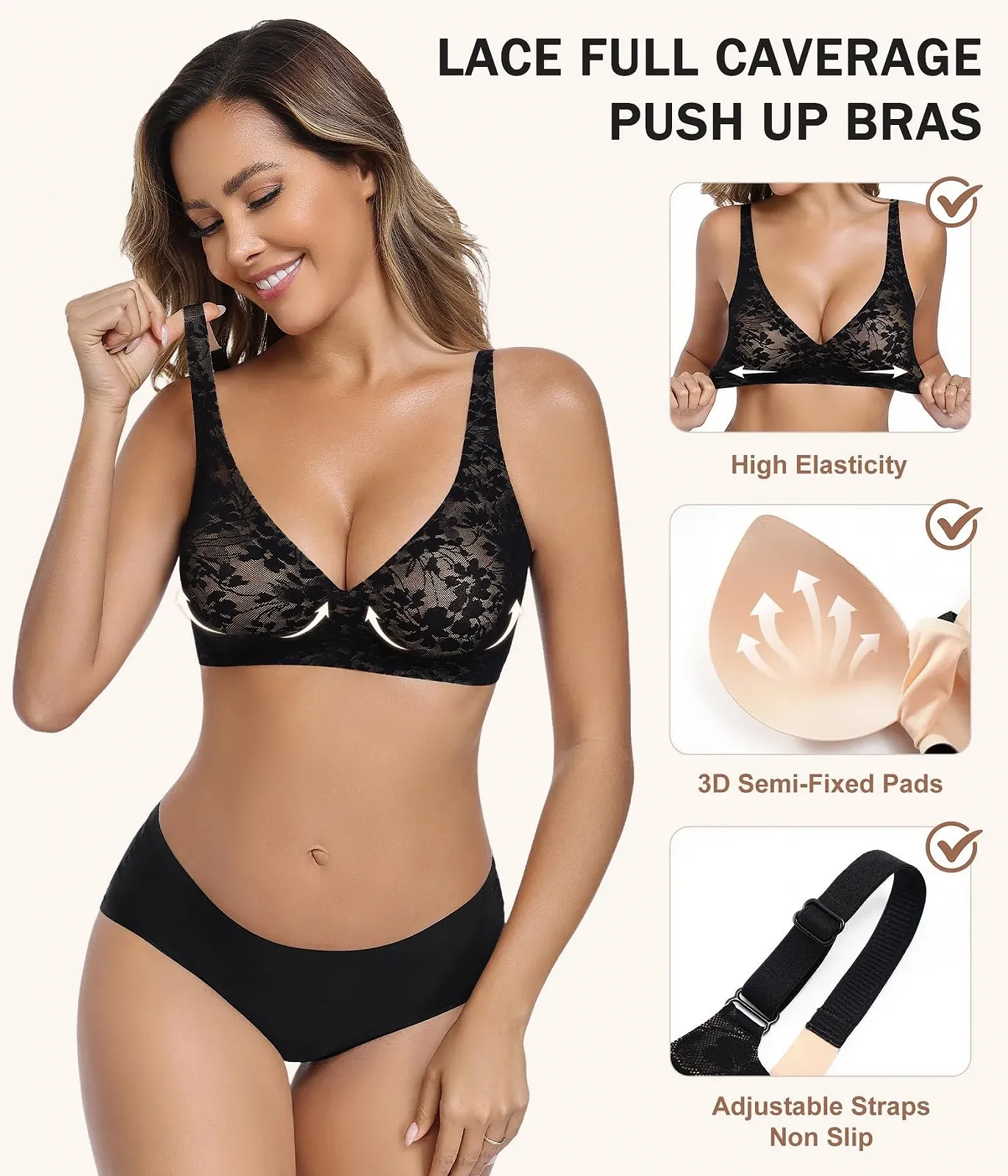 Бюстгальтер Ohne Bügel Push Up Deep V без косточек мягкий кружевной, фото №3 Бюстгальтер Ohne Bügel Push Up Deep V без косточек мягкий кружевной, фото №3