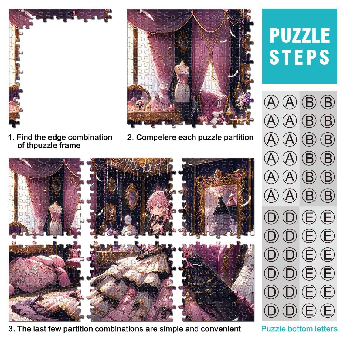 Пазл Аниме-девушка в элегантном платье 1000 элементов 52 x 38 см сложный, фото №4 Пазл Аниме-девушка в элегантном платье 1000 элементов 52 x 38 см сложный, фото №4