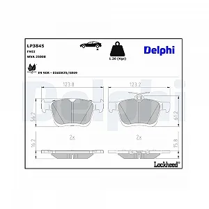 Комплект тормозных колодок DELPHI LP3845 дисковый тормоз для AUDI SEAT SKODA VW задний мост - Фото 1