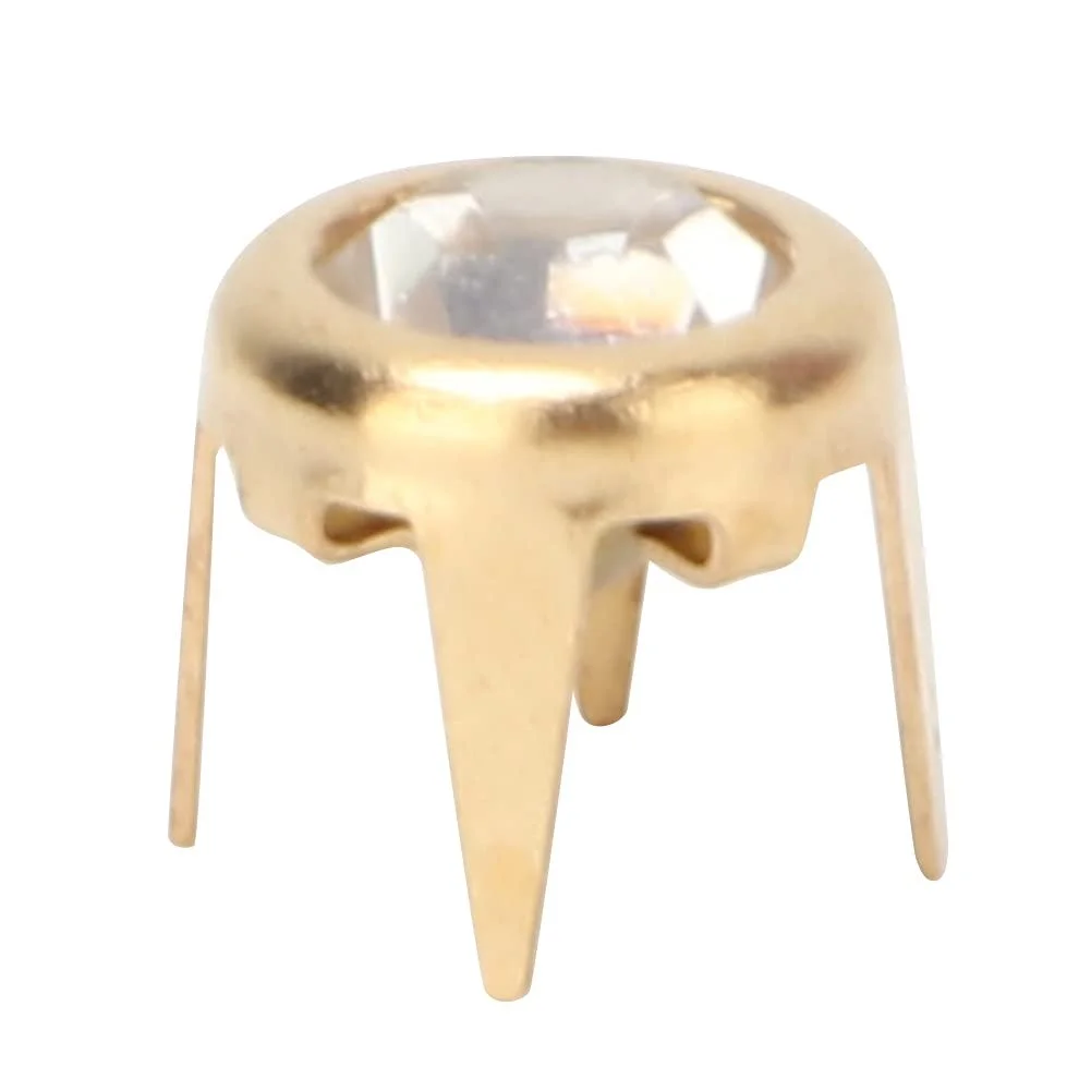 Набір 50 шт. Срібні DIY цвяшки круглі купольні заклепки, кришталеві, фото №6