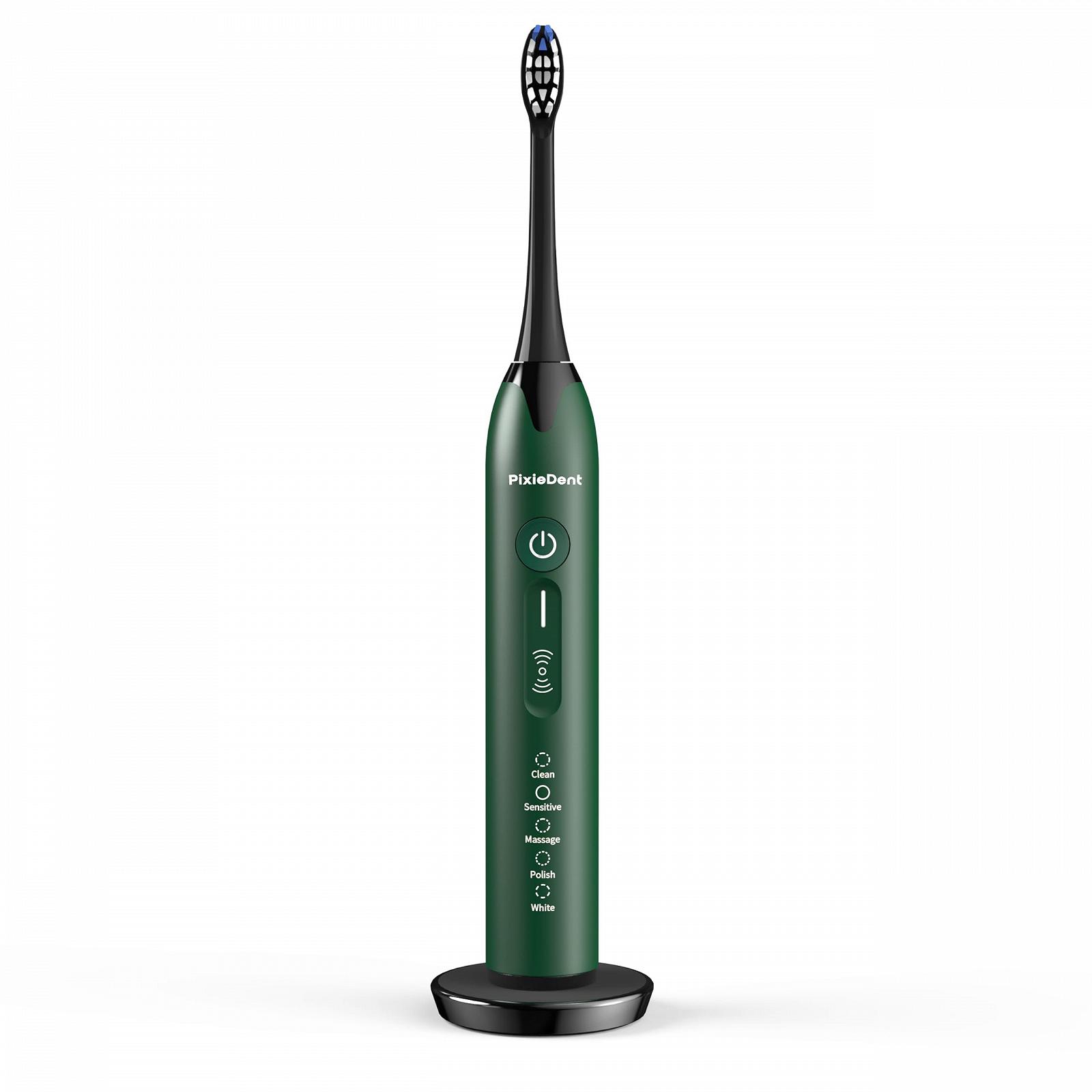 Електрична звукова зубна щітка PixieDent Onyx White 5 режимів 4 рівні потужності 96000 рухів дорожній чохол, фото №9