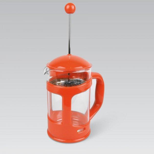 Заварник френч пресс для чая кофе Maestro MR-1665-800 800 мл чайник стеклянный с прессом оранжевый, фото №4 Заварник френч пресс для чая кофе Maestro MR-1665-800 800 мл чайник стеклянный с прессом оранжевый, фото №4